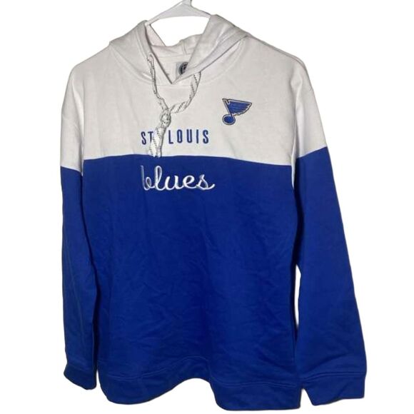 St. Louis Blues Women’s Hoodie Small Blue/White KNIGHTS APPAREL NHL Logo Drawstr - Picture 3 of 7